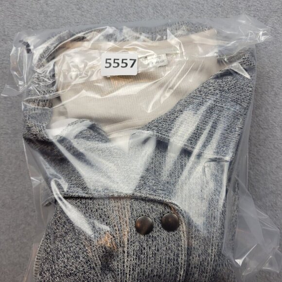 Coldwater Creek Vest Womens Size Medium Snap Front Sweater Knit Hooded Gray - Picture 10 of 10